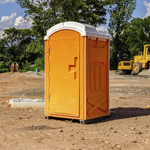 how often are the porta potties cleaned and serviced during a rental period in Rudolph